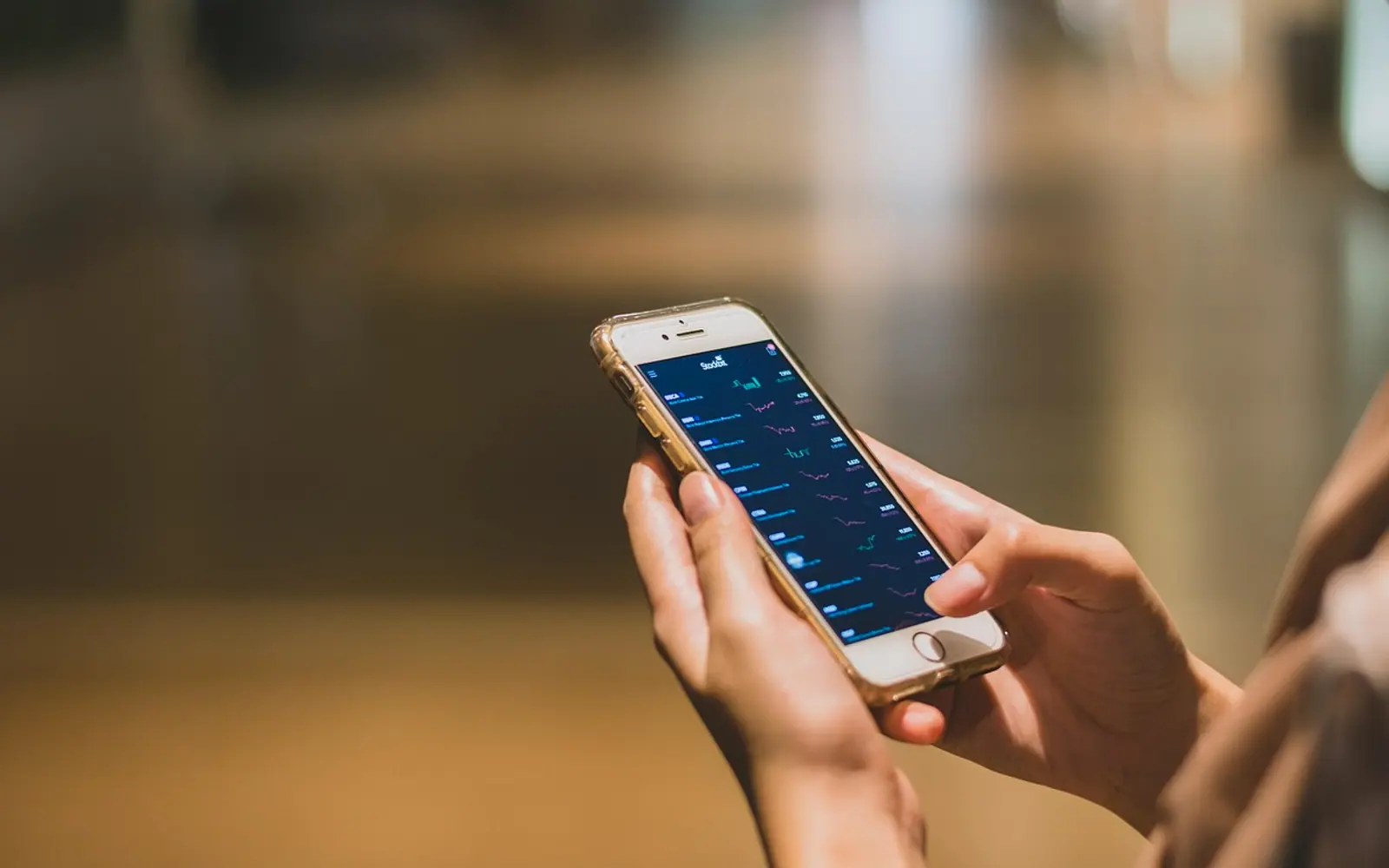 Business, smartphone and hands